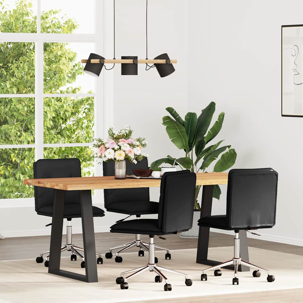 Esszimmerstühle 2 Stk. Schwarz Kunstleder