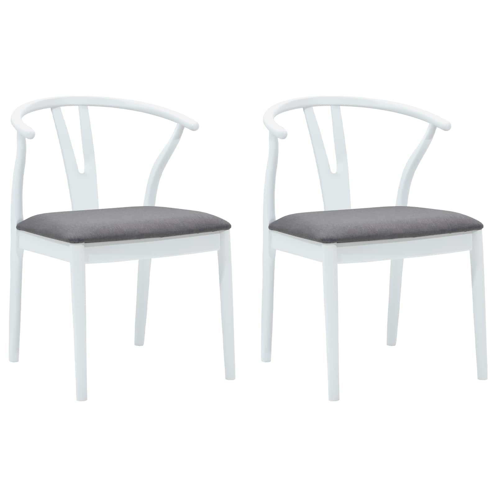 Esszimmerstuhl 2 pcs Hellbraun und hell Massives Gummiholz