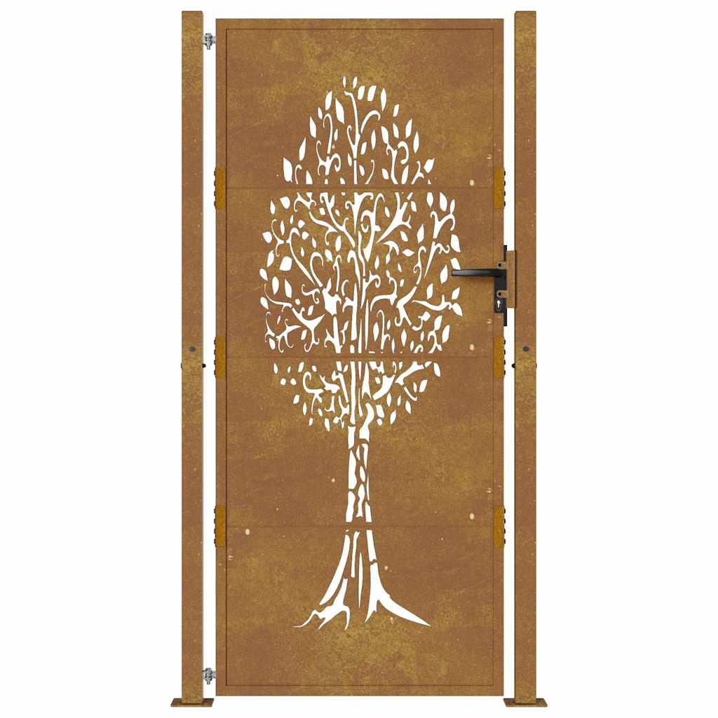Gartentor 100x75 cm Cortenstahl Baumdesign