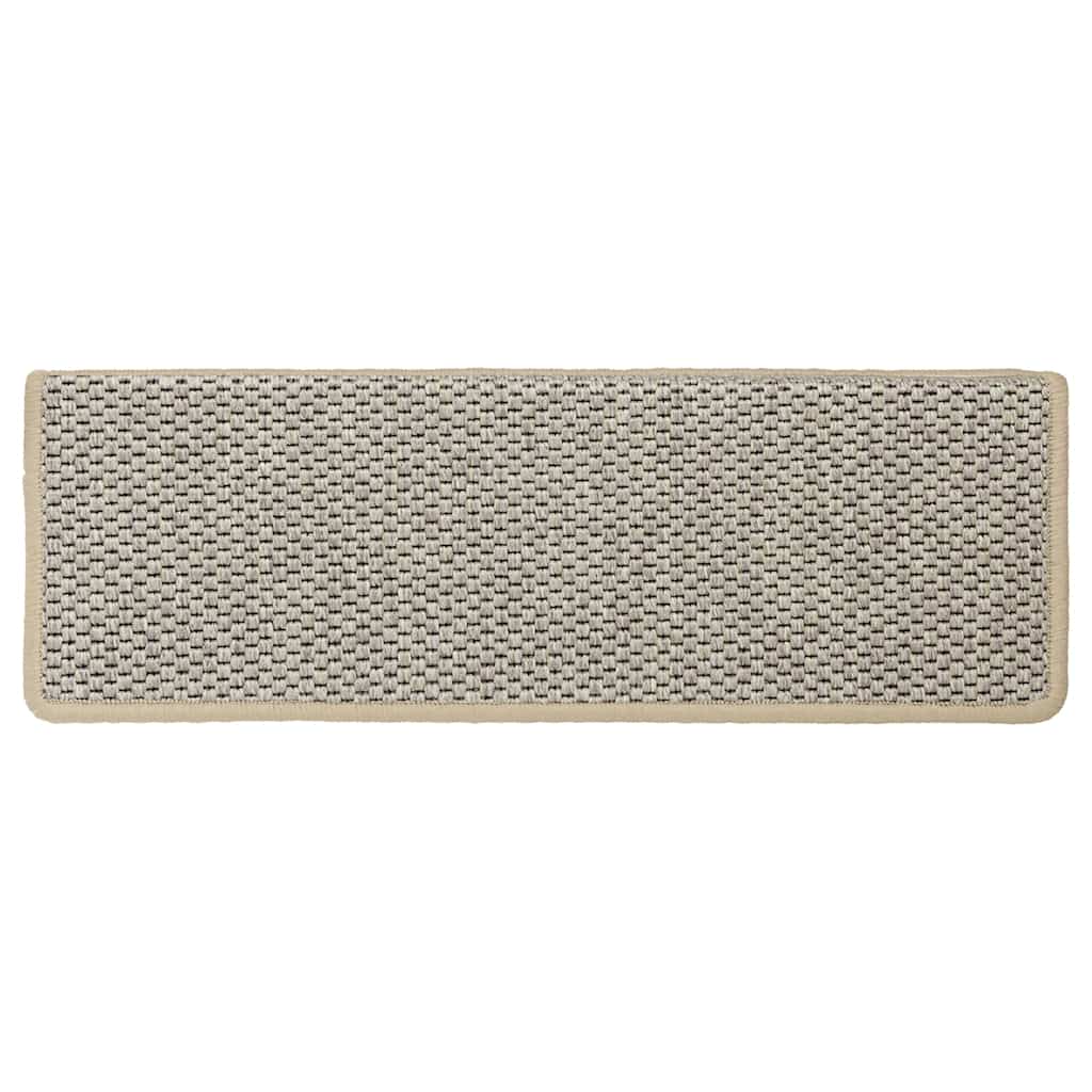 Treppenmatten Selbstklebend Sisal-Look 15 Stk. 65x21x4 Platina