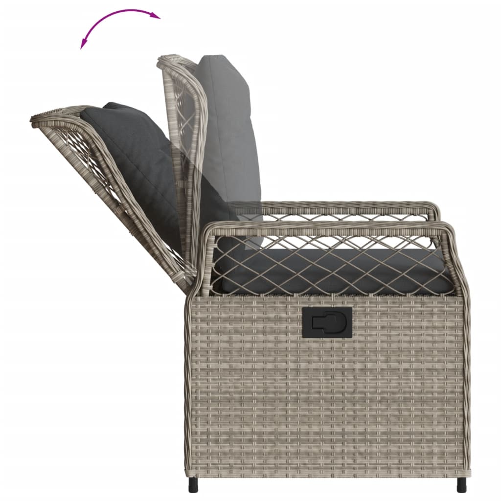 Gartensessel 2 Stk. Verstellbar Schwarz Poly Rattan