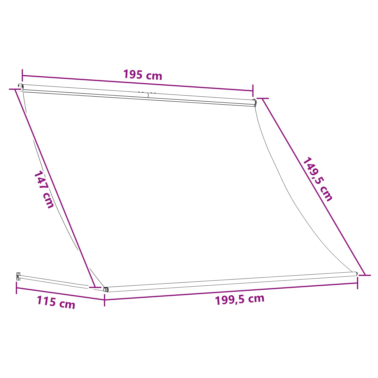 Einziehbare Markise 150×150 cm Blau und Weiß