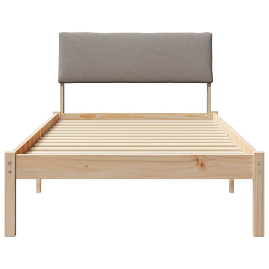 Bettgestell Braun und hellgrau 200 x 200 cm Massivholz Kiefer