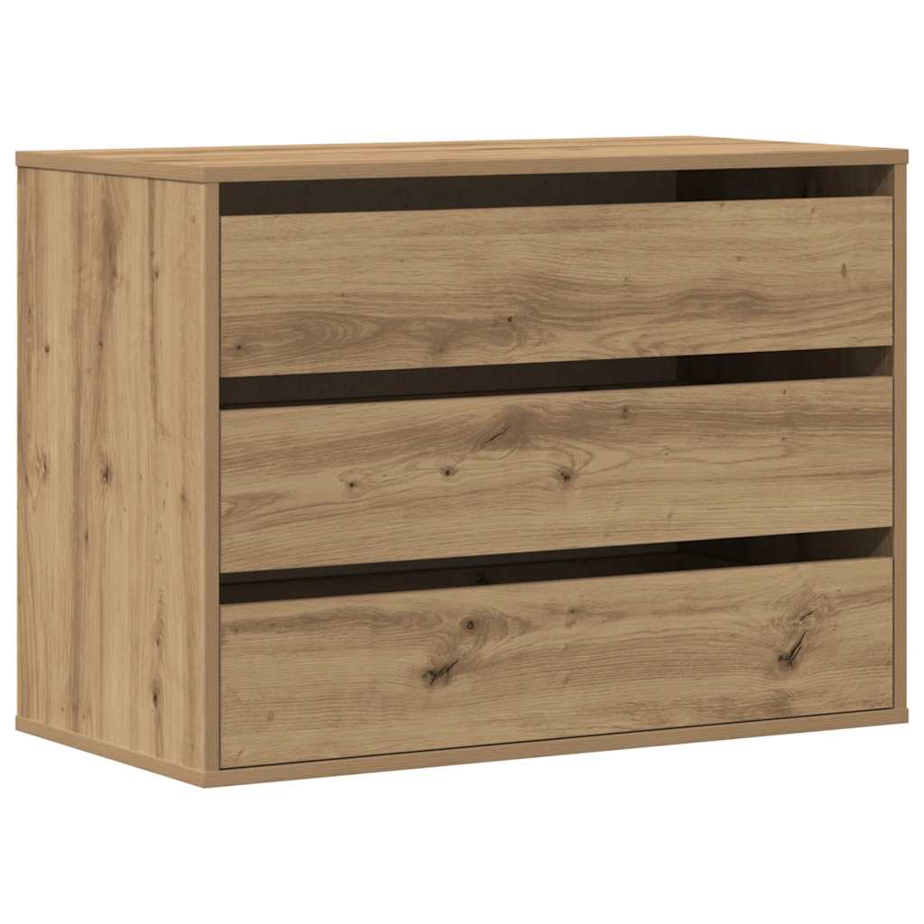 Schubladenschrank Schwarz Eichen-Optik 41 x 40 x 58 cm
