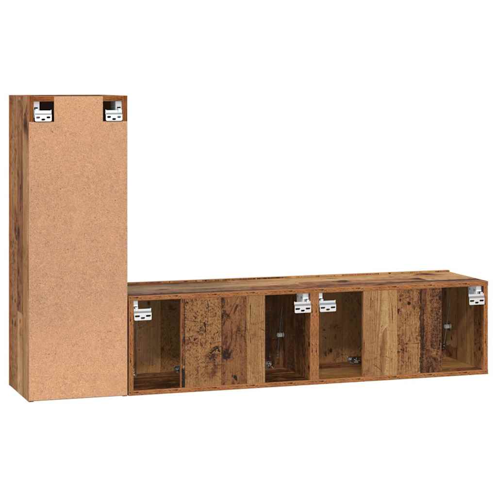 3-tlg. TV-Schrank-Set Weiß Holzwerkstoff