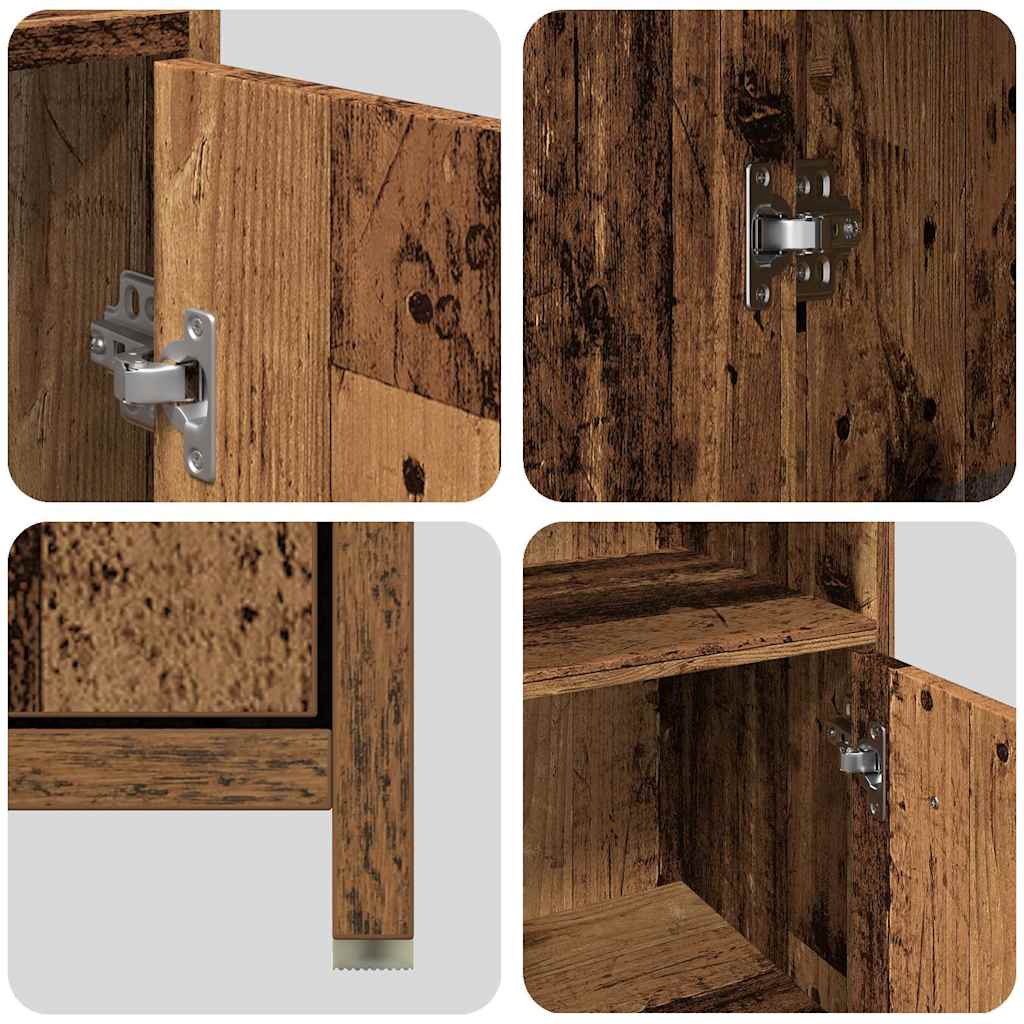 3-tlg. Badmöbel-Set Räuchereiche Holzwerkstoff
