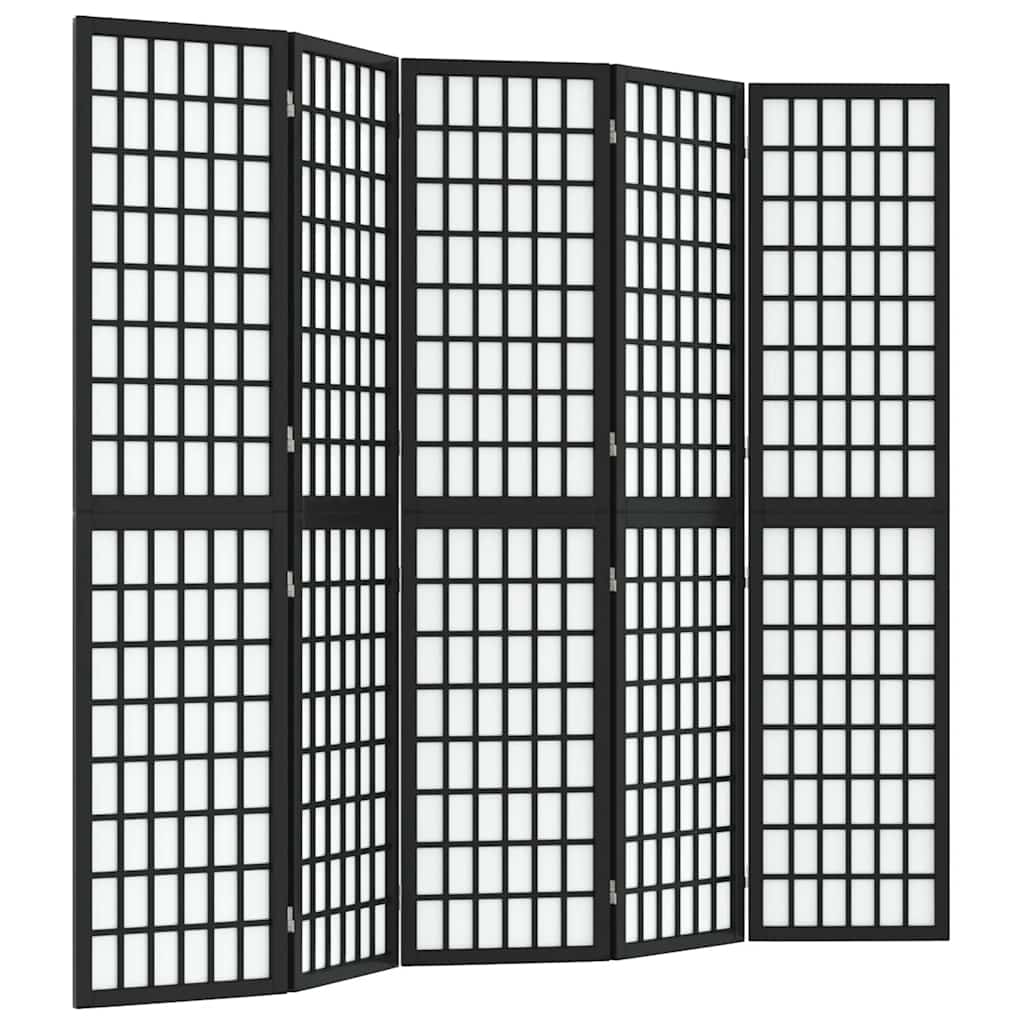 3-tlg. Paravent Japanischer Stil Faltbar 120x170 cm Schwarz