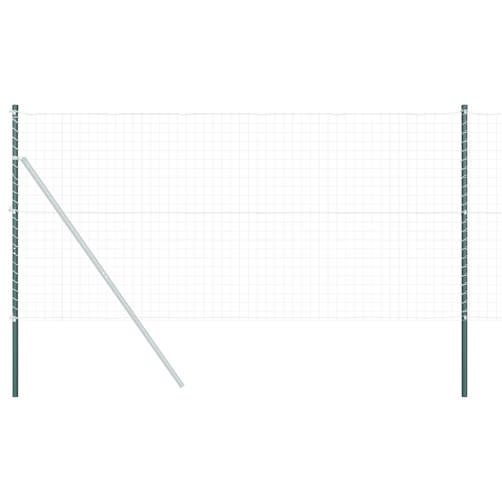 Zaunpfosten 2 pcs Grün 50 cm Pulverbeschichteter Stahl