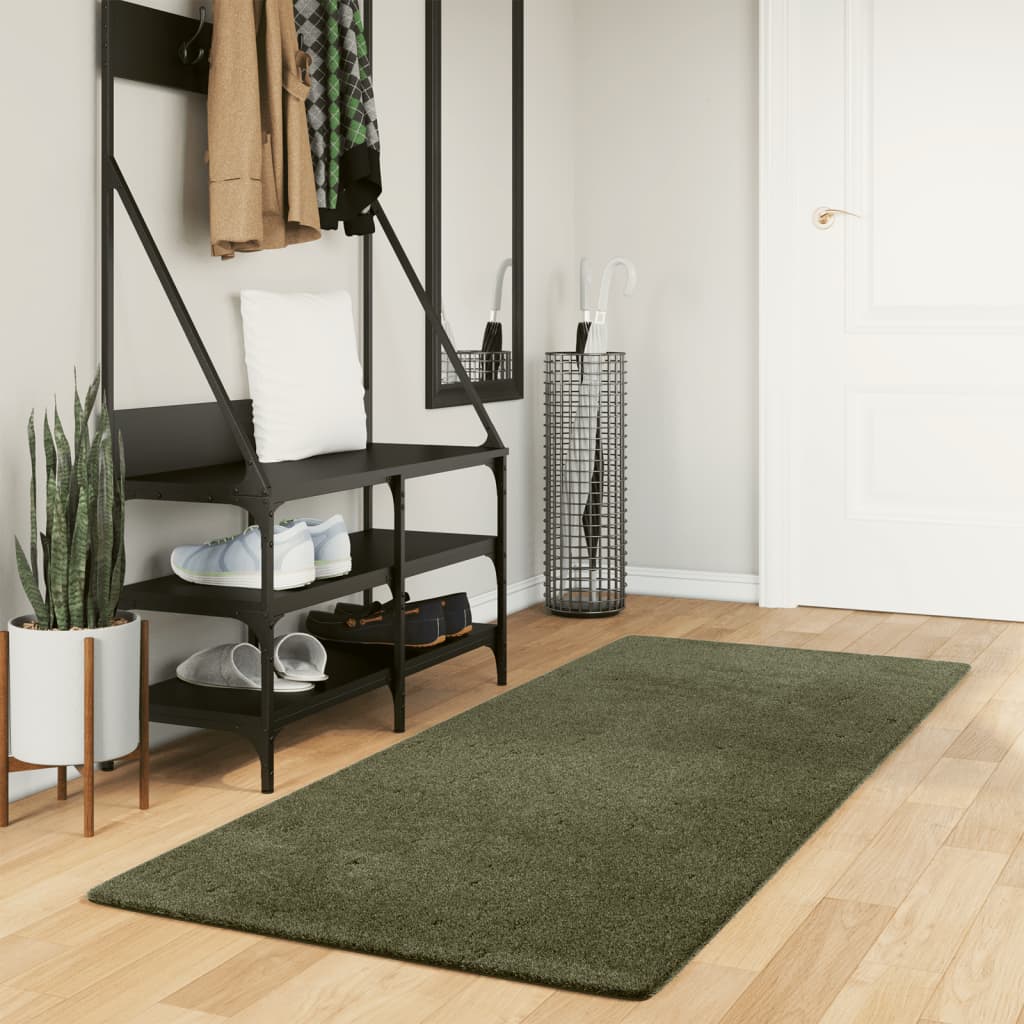 Teppich HUARTE Kurzflor Weich und Waschbar Anthrazit 60x110 cm