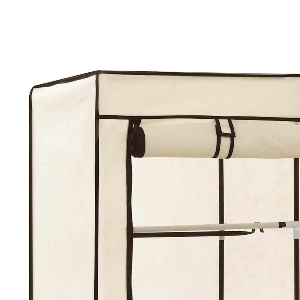 Kleiderschrank mit Fächern Stangen Schwarz 150x45x175cm Stoff