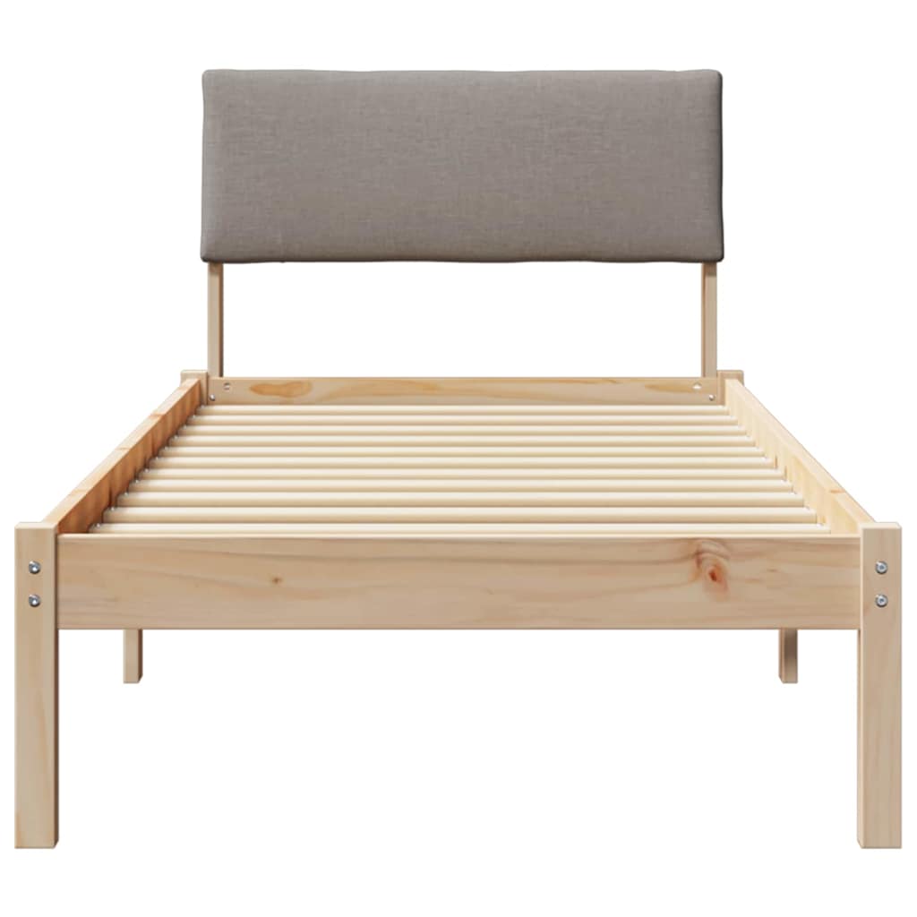 Bettgestell Braun und hellgrau 200 x 200 cm Massivholz Kiefer