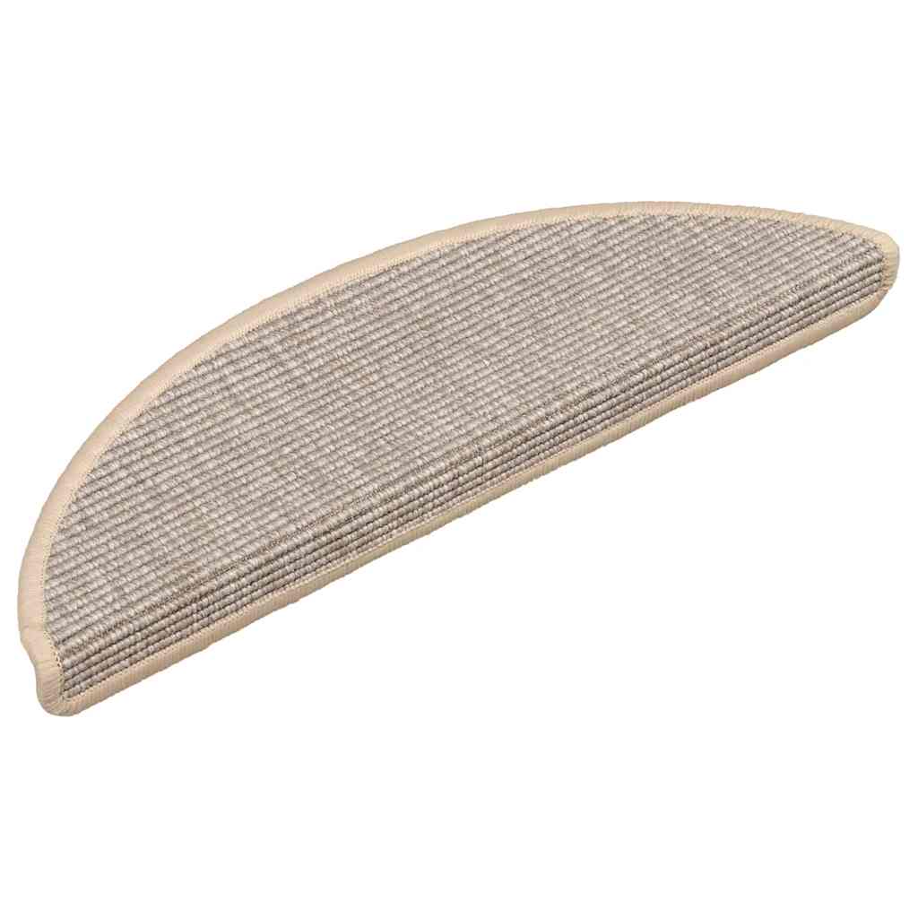 Stufenmatten 15 Stk. 56x17x3 cm Beige und Grau Halbrund
