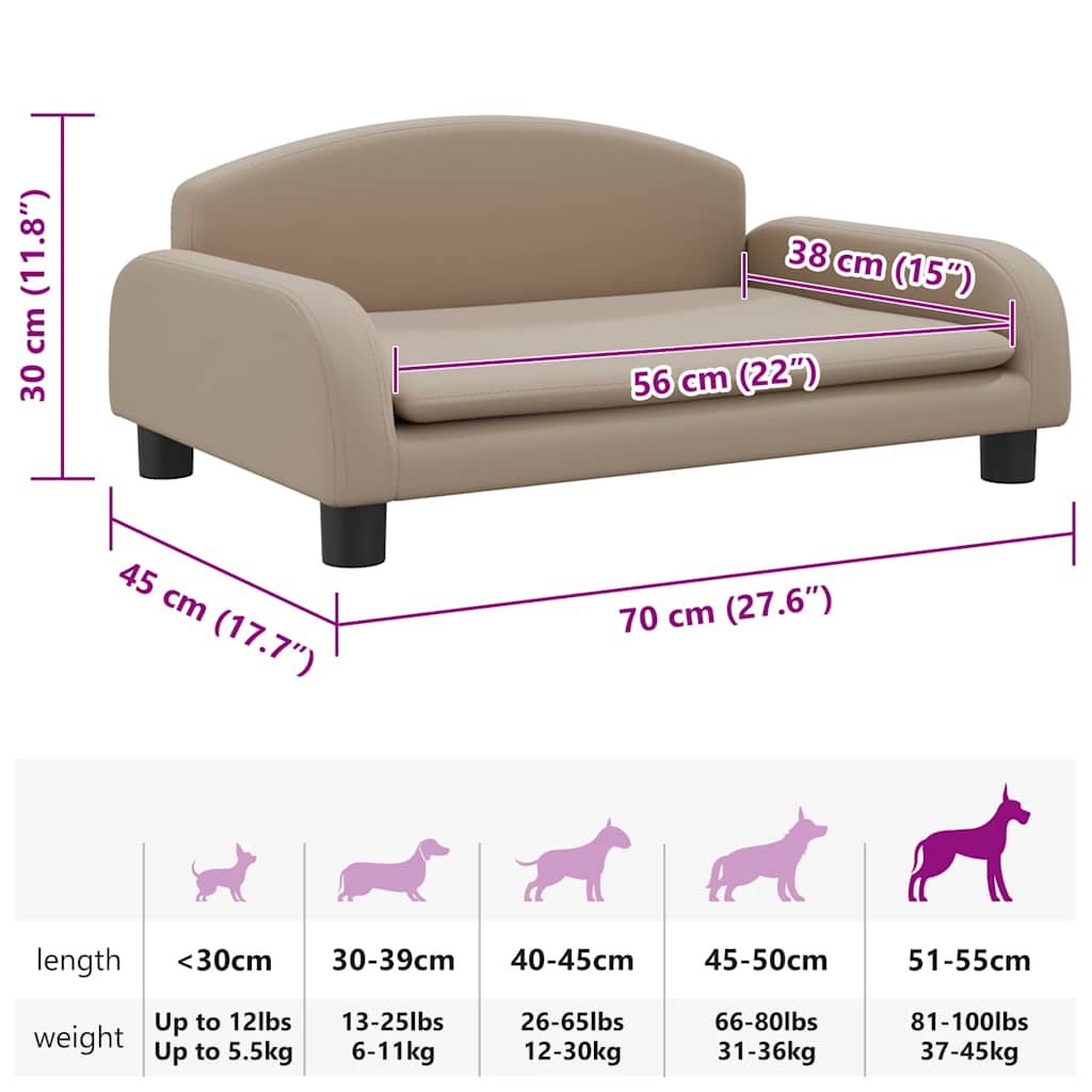 Hundebett Dunkelgrau 70x45x30 cm Stoff
