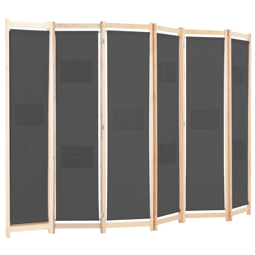 5-teiliger Raumteiler Creme 200 x 170 x 4 cm Stoff