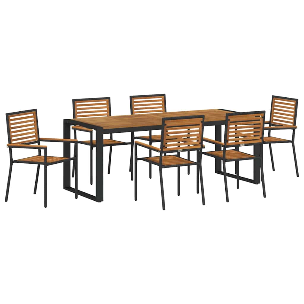 Garten Essgruppe 5 pcs Schwarz und Braun Poly-Rattan