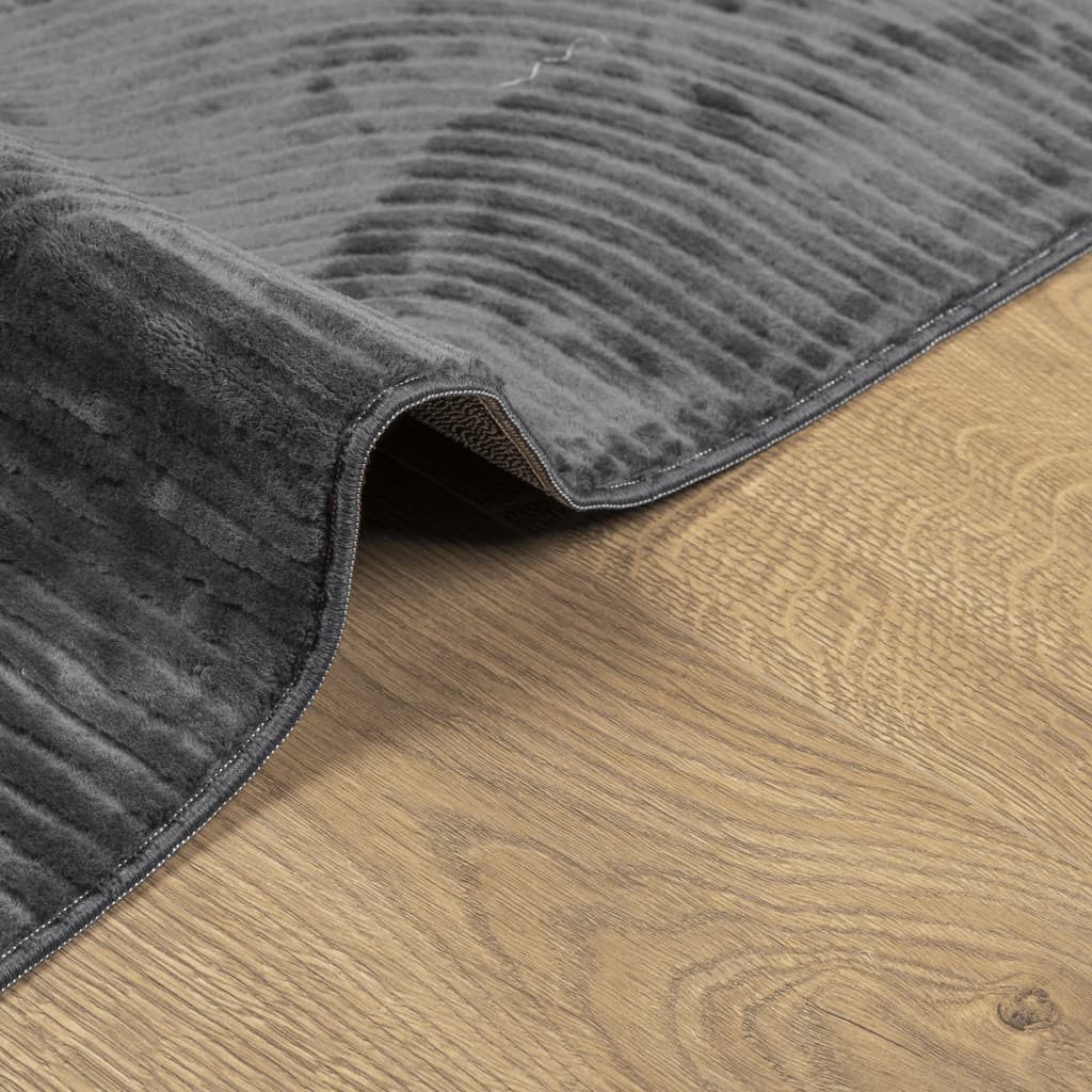 Teppich IZA Kurzflor Skandi-Stil Anthrazit 80x150 cm
