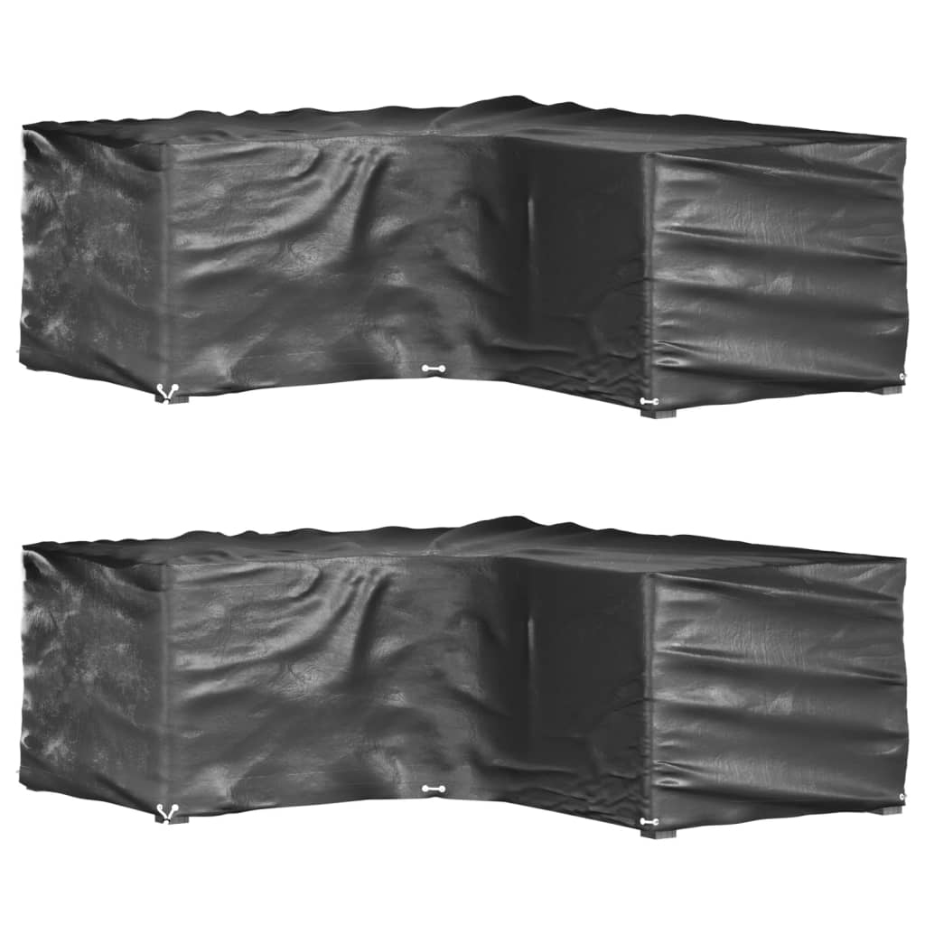 Gartenmöbel-Abdeckungen 2 Stk. L-Form 12 Ösen 250x250x90 cm