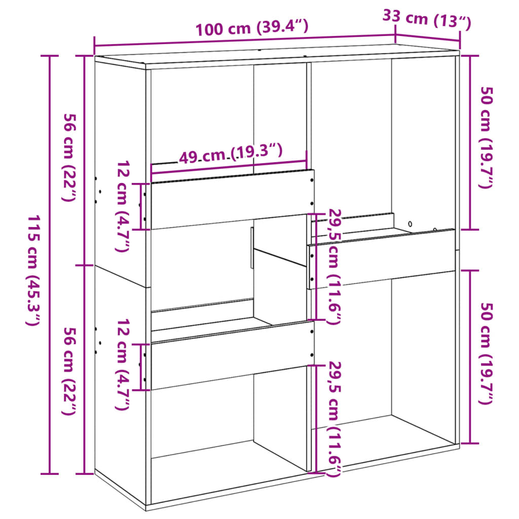 Bücherregal Weiß 100x33x135 cm Holzwerkstoff