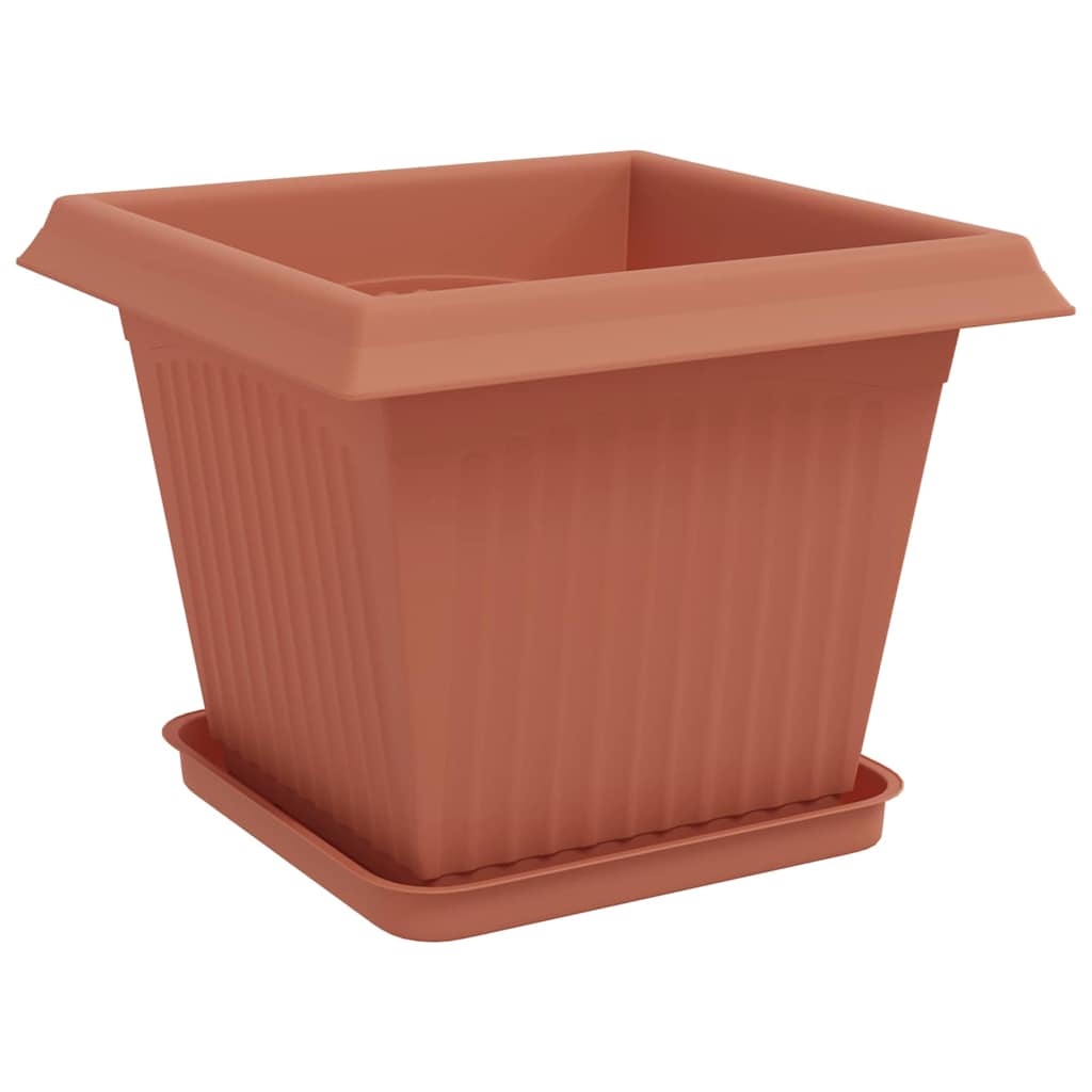 Blumentöpfe 6 pcs Ziegelrot 20 x 20 x 16 cm Kunststoff