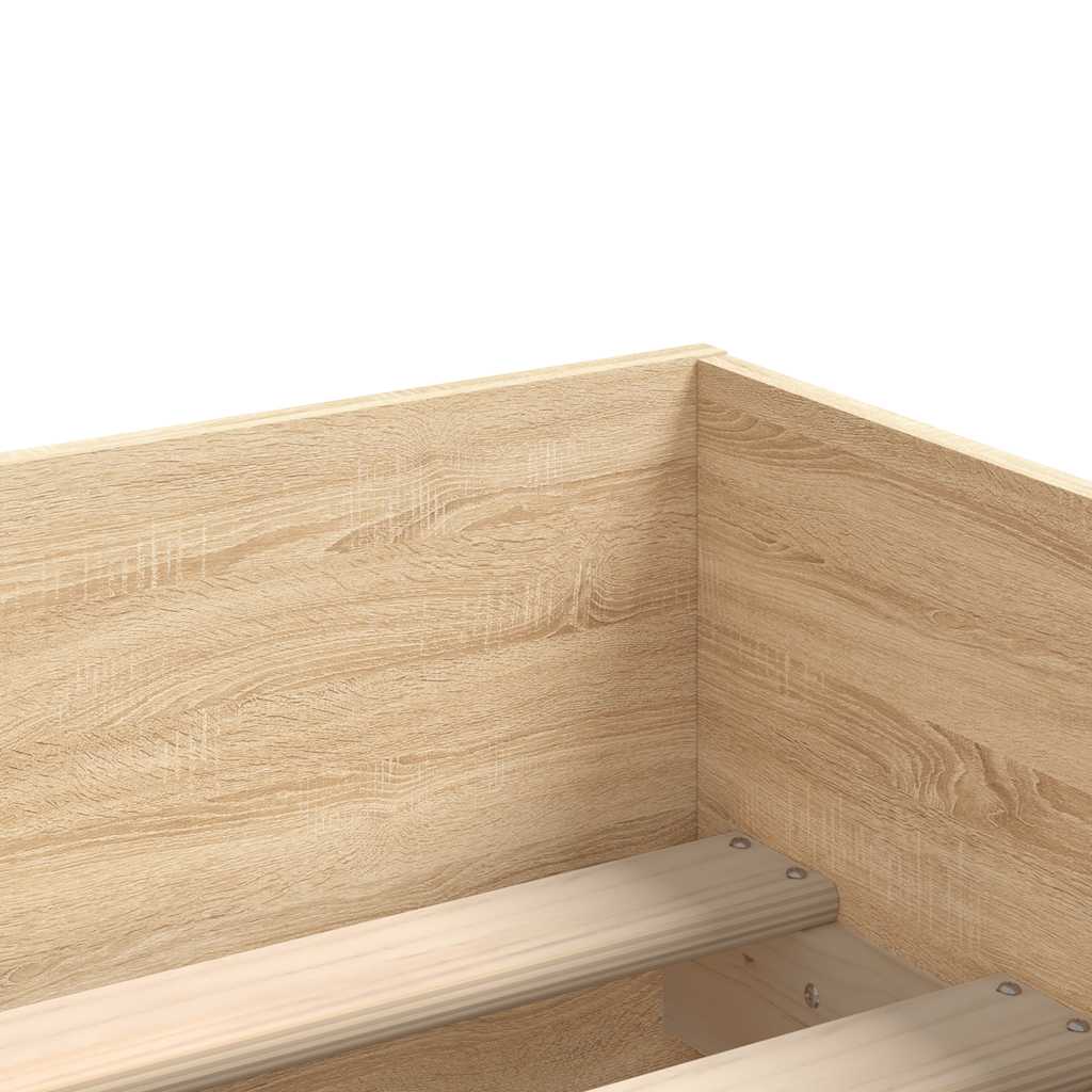 Bett mit Schubladen Braun Eiche-Optik 75x190 cm