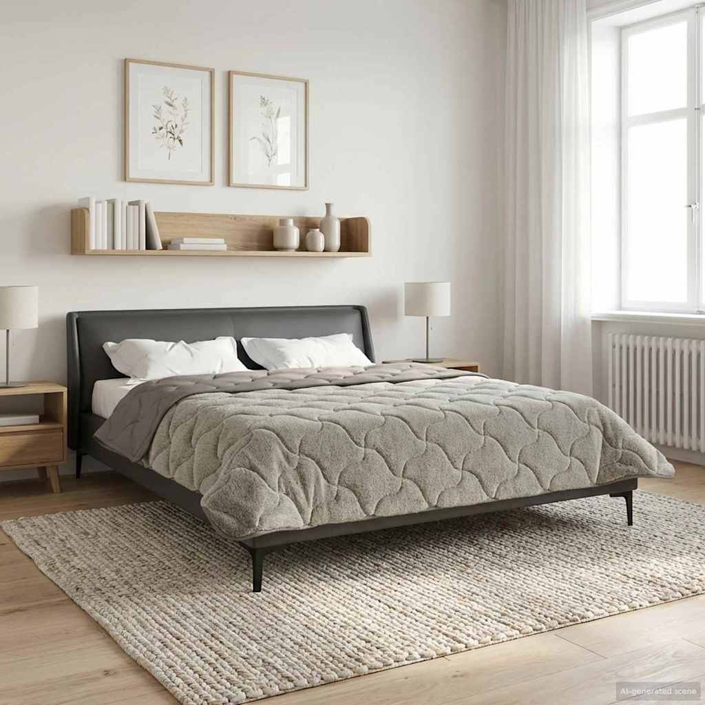 Winterbettdecke Gepolstert Anthrazit 135 x 200 cm