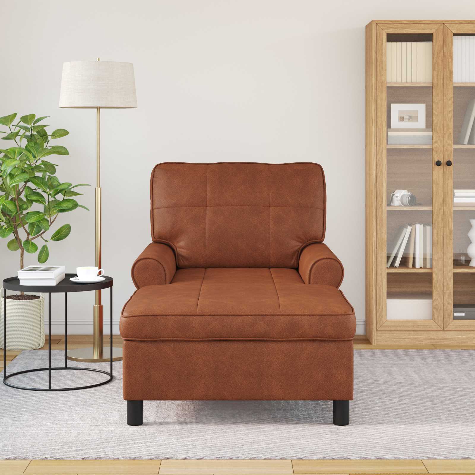 Lounge-Liege mit Kissen Schwarz 91 x 157 x 91 cm Kunstleder