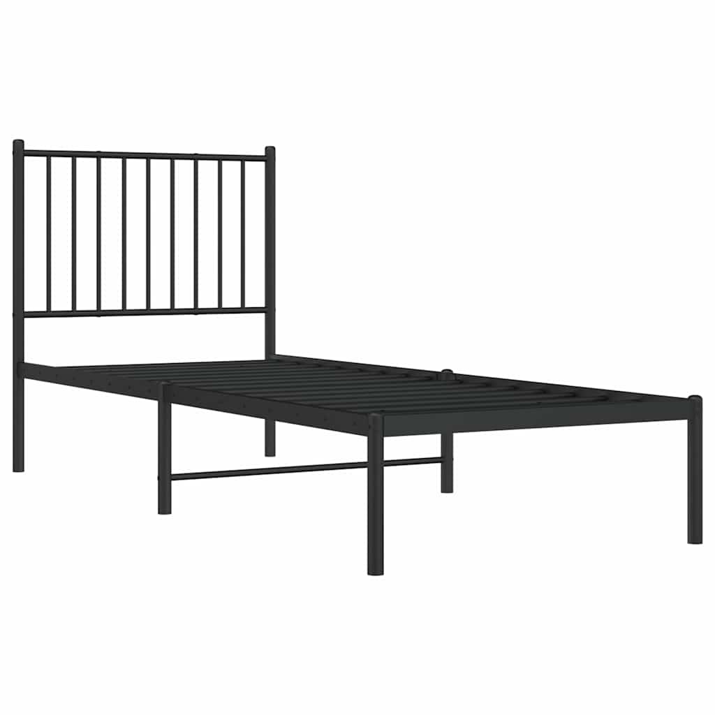 Bettgestell Metall Schwarz 75x190 cm