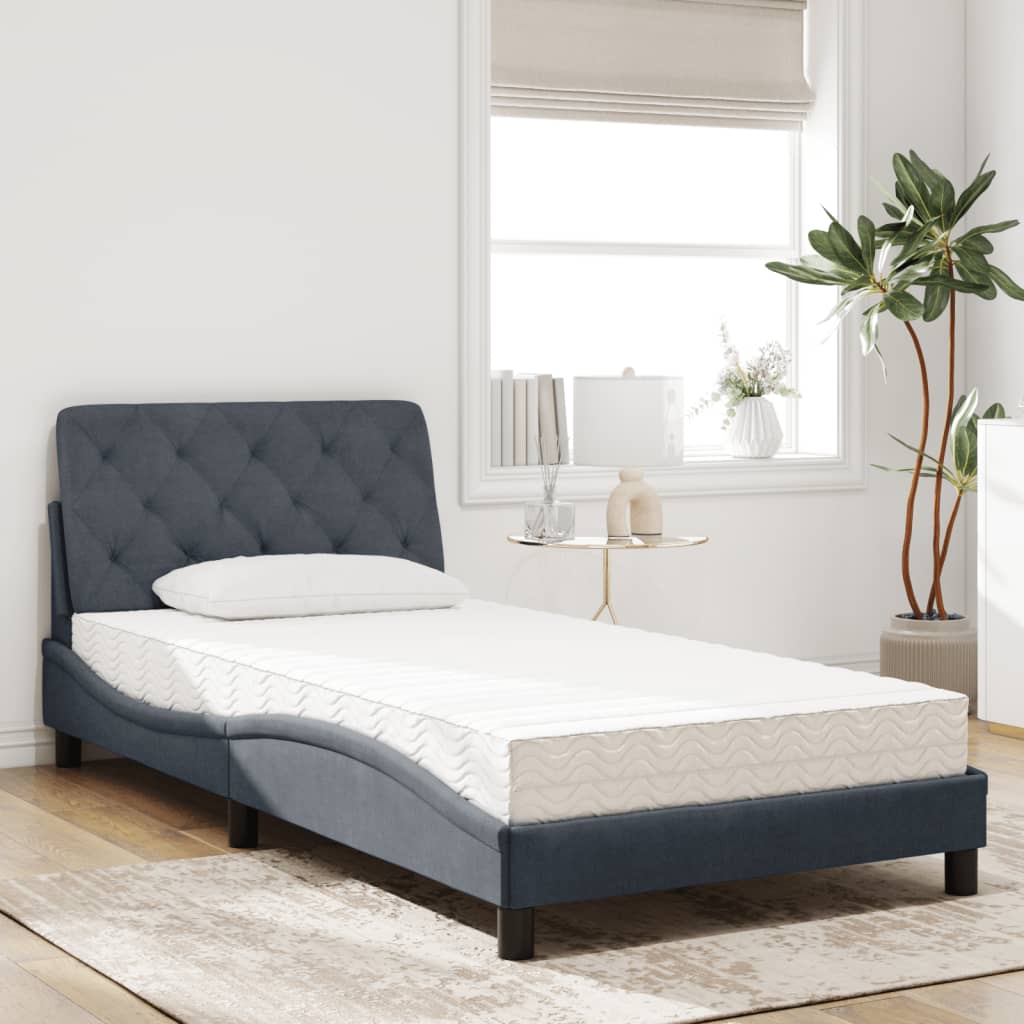 Bett mit Matratze Hellgrau 80x200 cm Samt