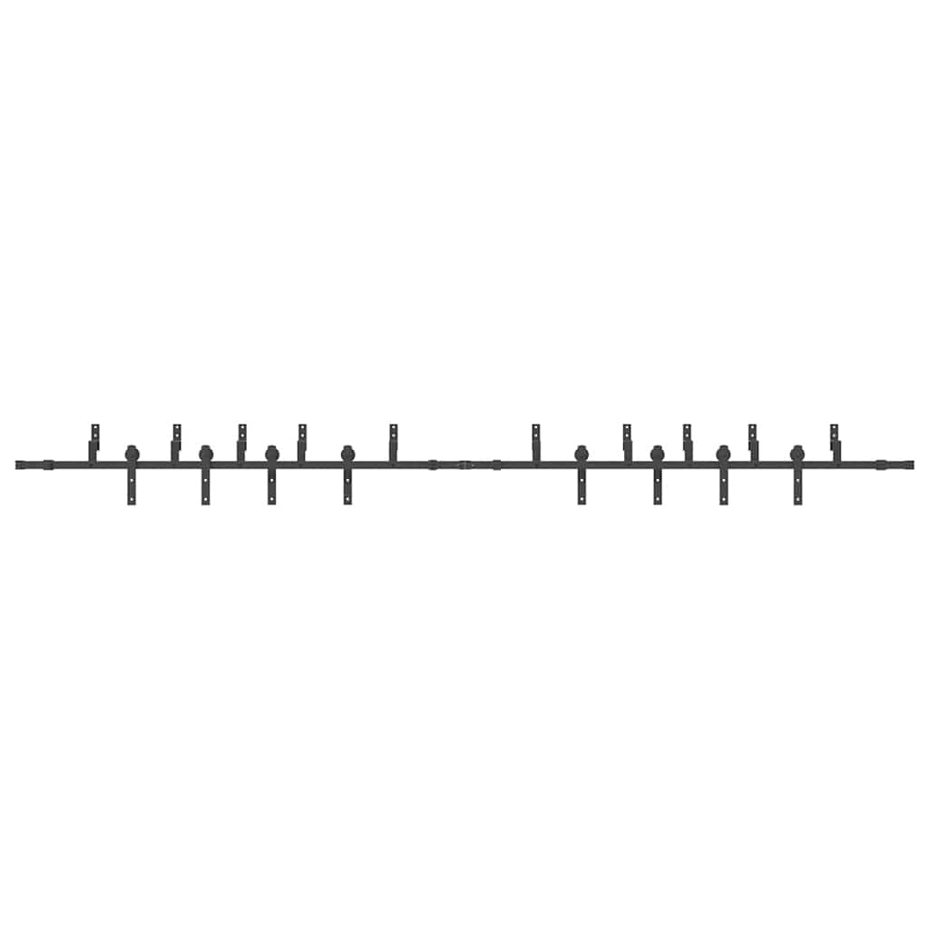 Schiebetürbeschlag-Set 183 cm Stahl Schwarz