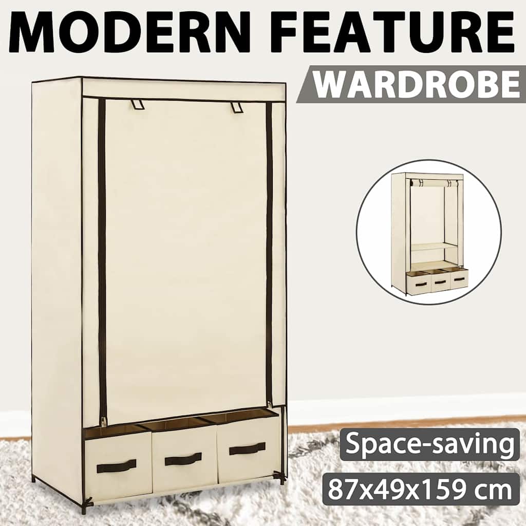 Kleiderschrank Schwarz 87 x 49 x 159 cm Stoff