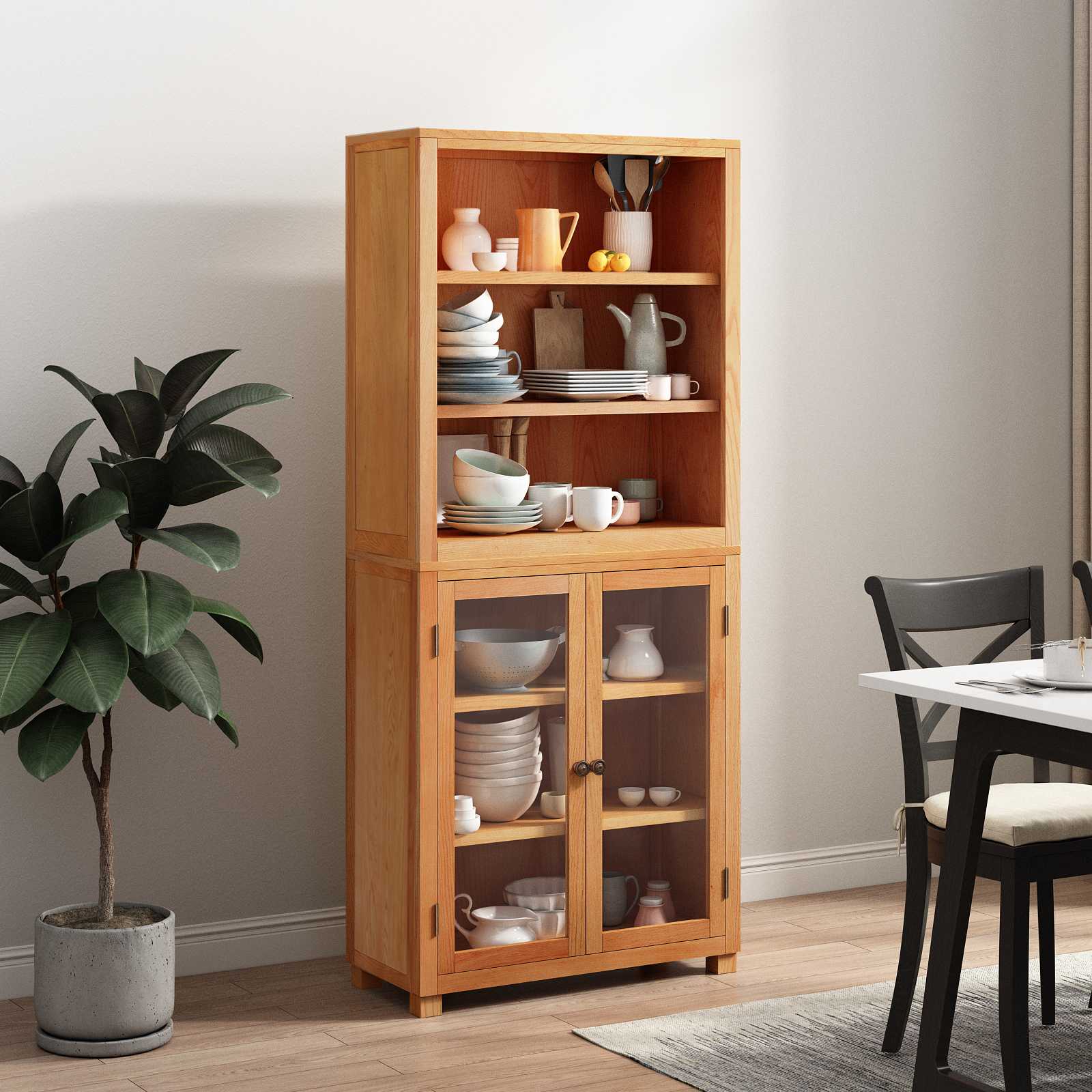 Aufbewahrungsmöbel-Set mit Regal 2 Stk. Natur 80 x 35 x 185 cm