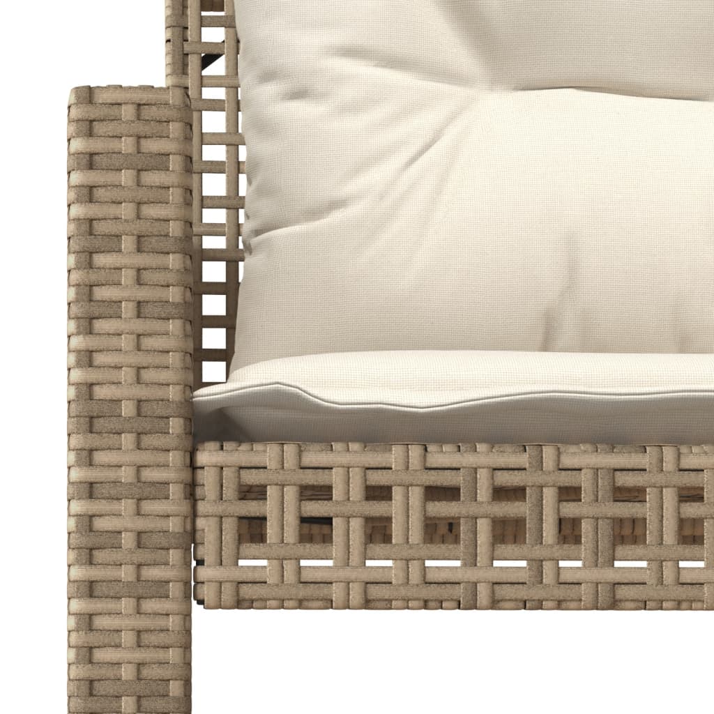 4-tlg. Garten-Sofagarnitur mit Kissen Schwarz Poly Rattan Glas