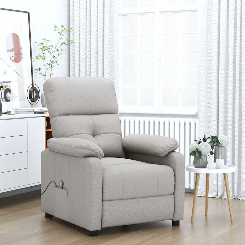 Massagesessel Hellgrau Stoff