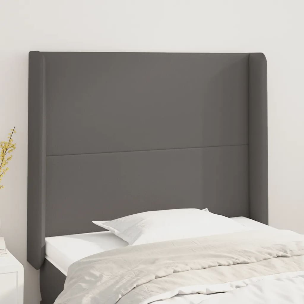 Kopfteil mit Ohren Creme 83x16x78/88 cm Kunstleder