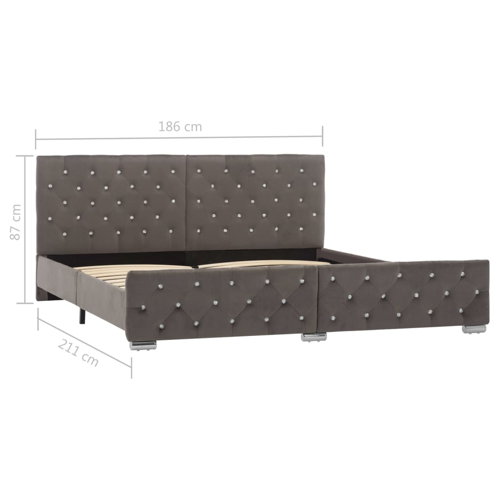 Bettgestell Grau Samt 120x200 cm