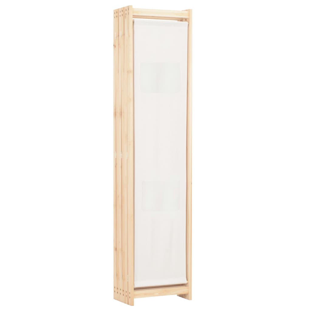 5-teiliger Raumteiler Creme 200 x 170 x 4 cm Stoff
