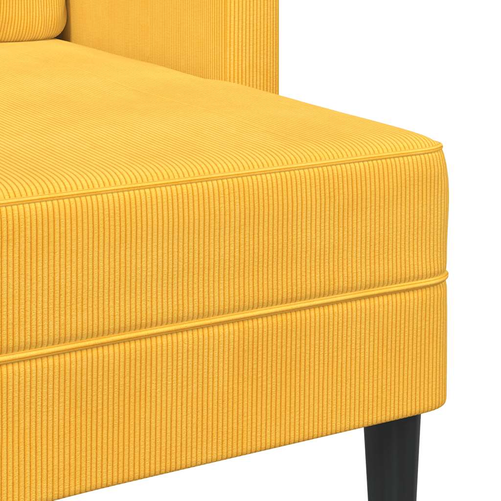 2-Sitzer-Sofa mit Chaiselongue L-Form Hellgrau 125 cm Leinen