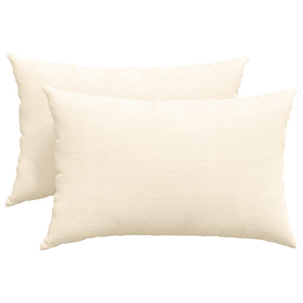 Sofakissen 2 Stück Hellgrau 50 x 30 cm Cordstoff