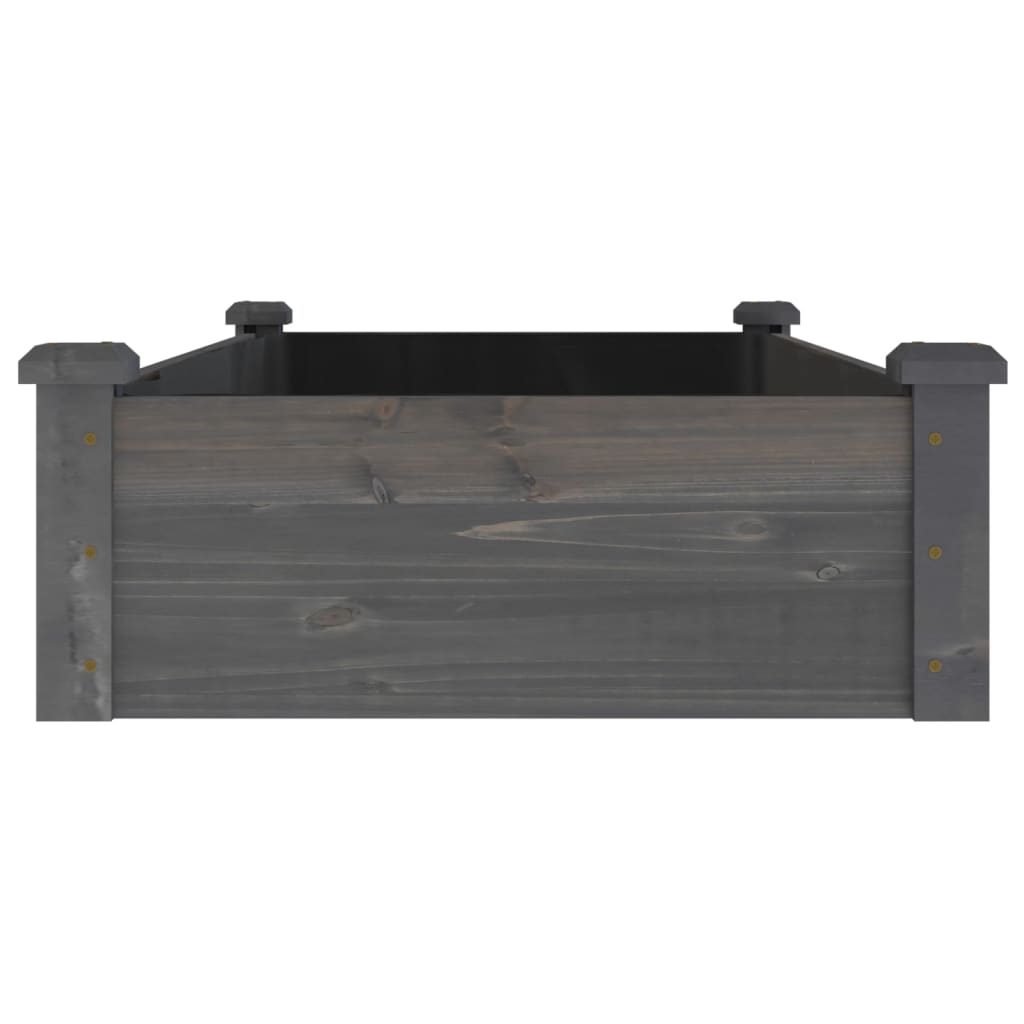 Hochbeet mit Einsatz Grau 120x45x25 cm Massivholz Tanne