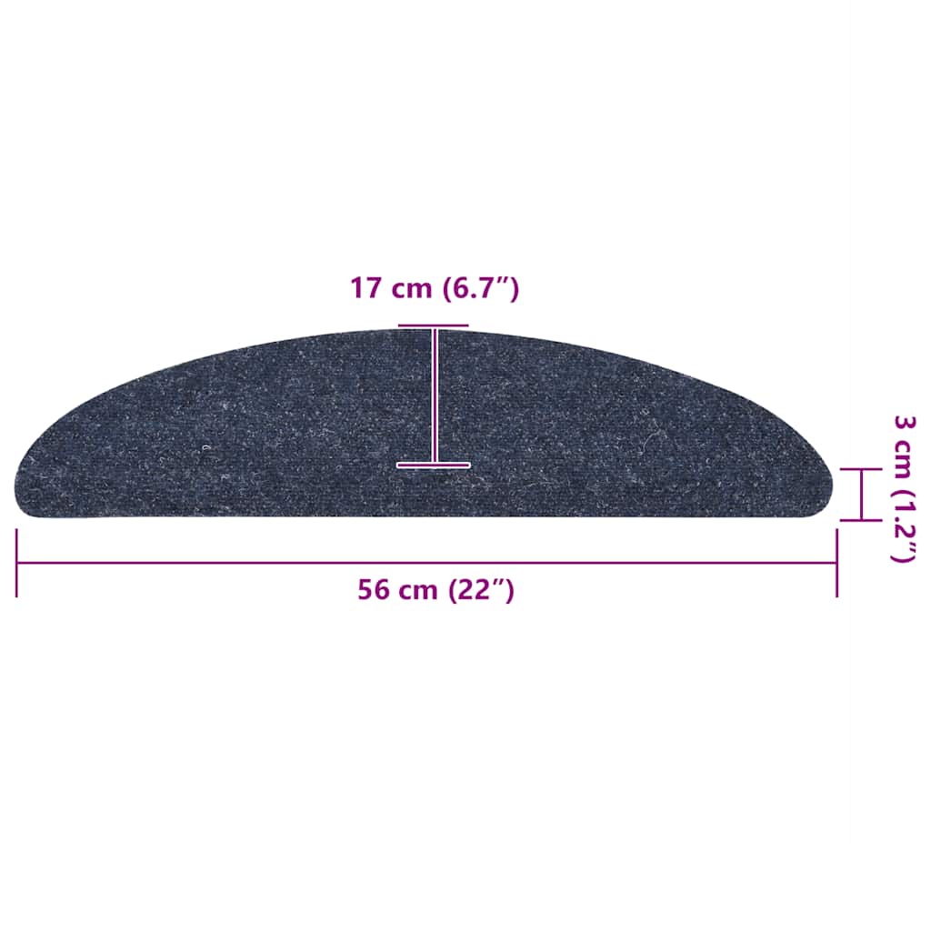 Stufenmatten Selbstklebend 15 Stk. 56x17x3 cm Hellbraun Halbrund