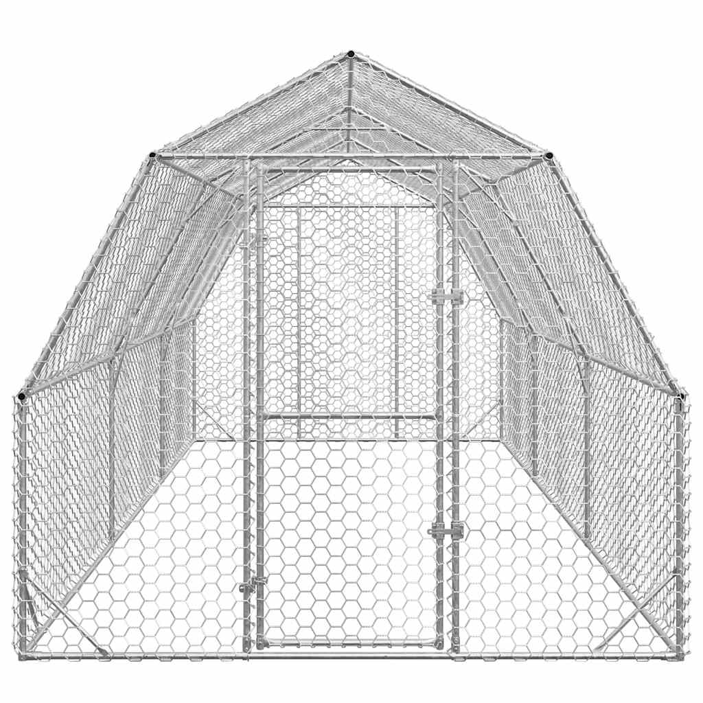 Hühnerstall 2,5x4x2,25 m Verzinkter Stahl