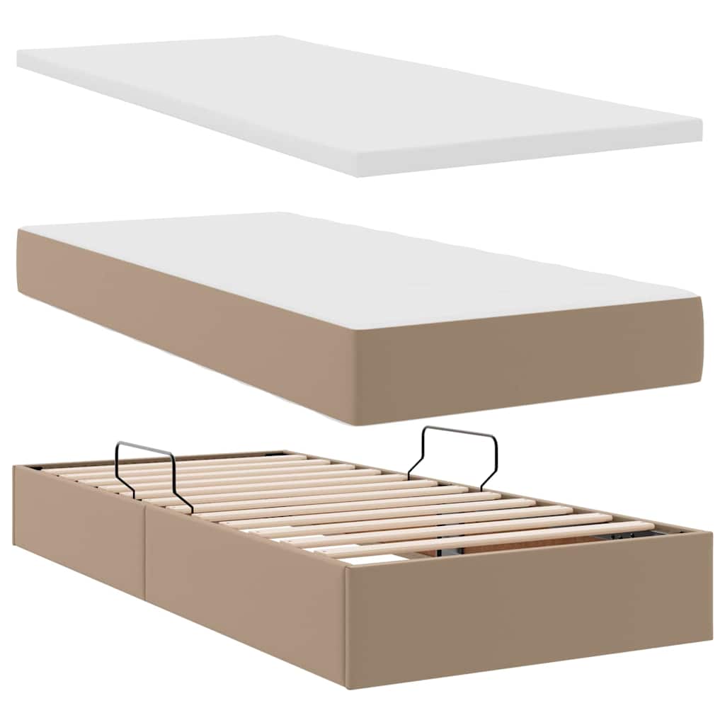 Aufbewahrungsbett mit Kopfteil Schwarz 180 x 200 cm Kunstleder