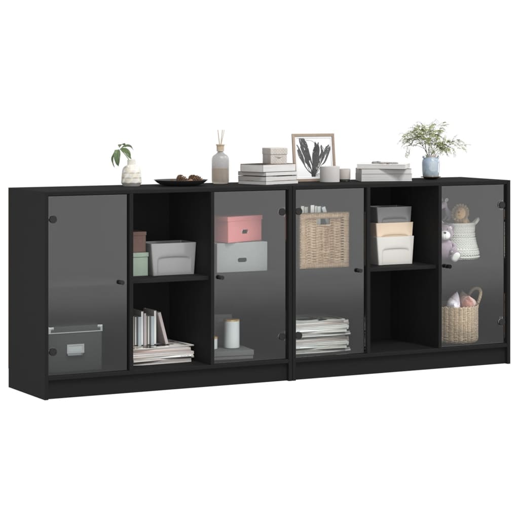 Bücherschrank mit Türen Weiß 204x37x75 cm Holzwerkstoff