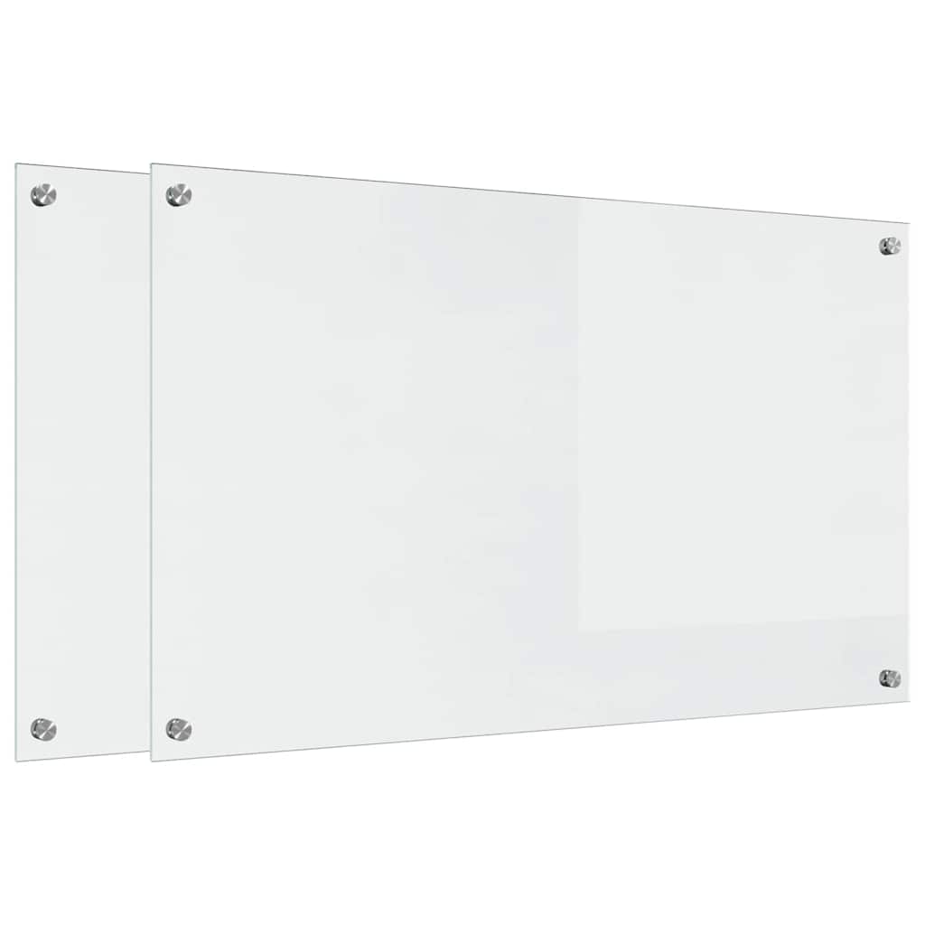 Küchenrückwand 2 pcs Weiß 70 x 40 cm Gehärtetes Glas
