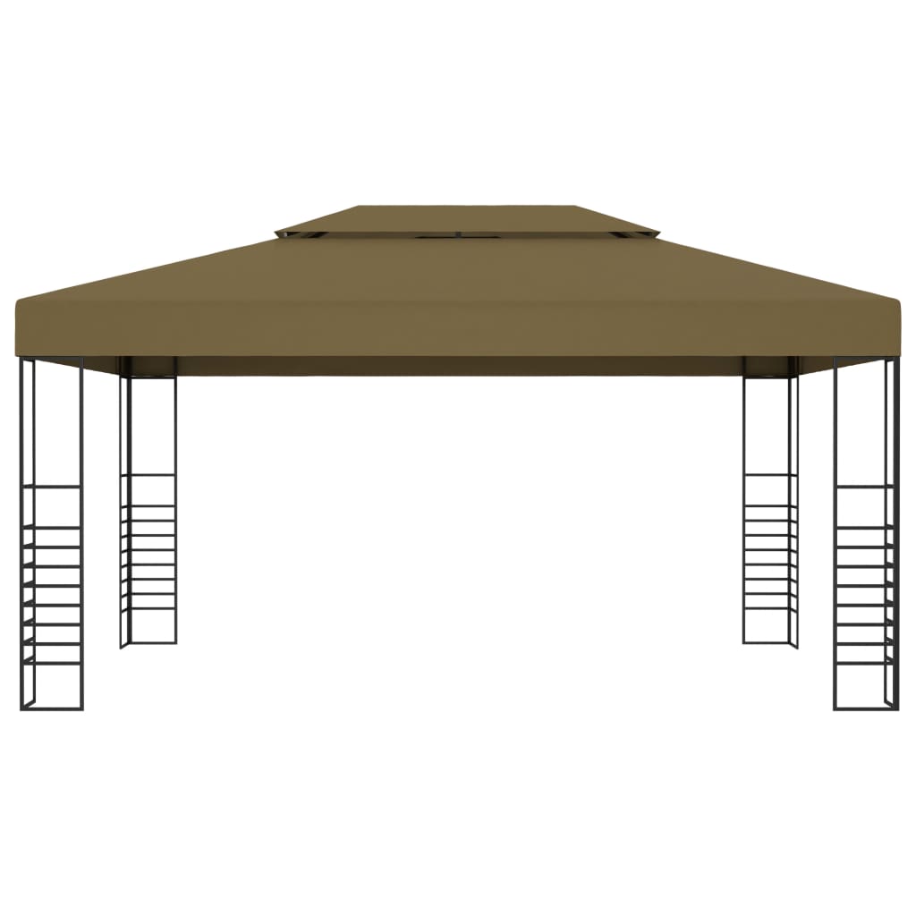 Pavillon mit LED-Lichterkette 4x3x2,7 m Weiß