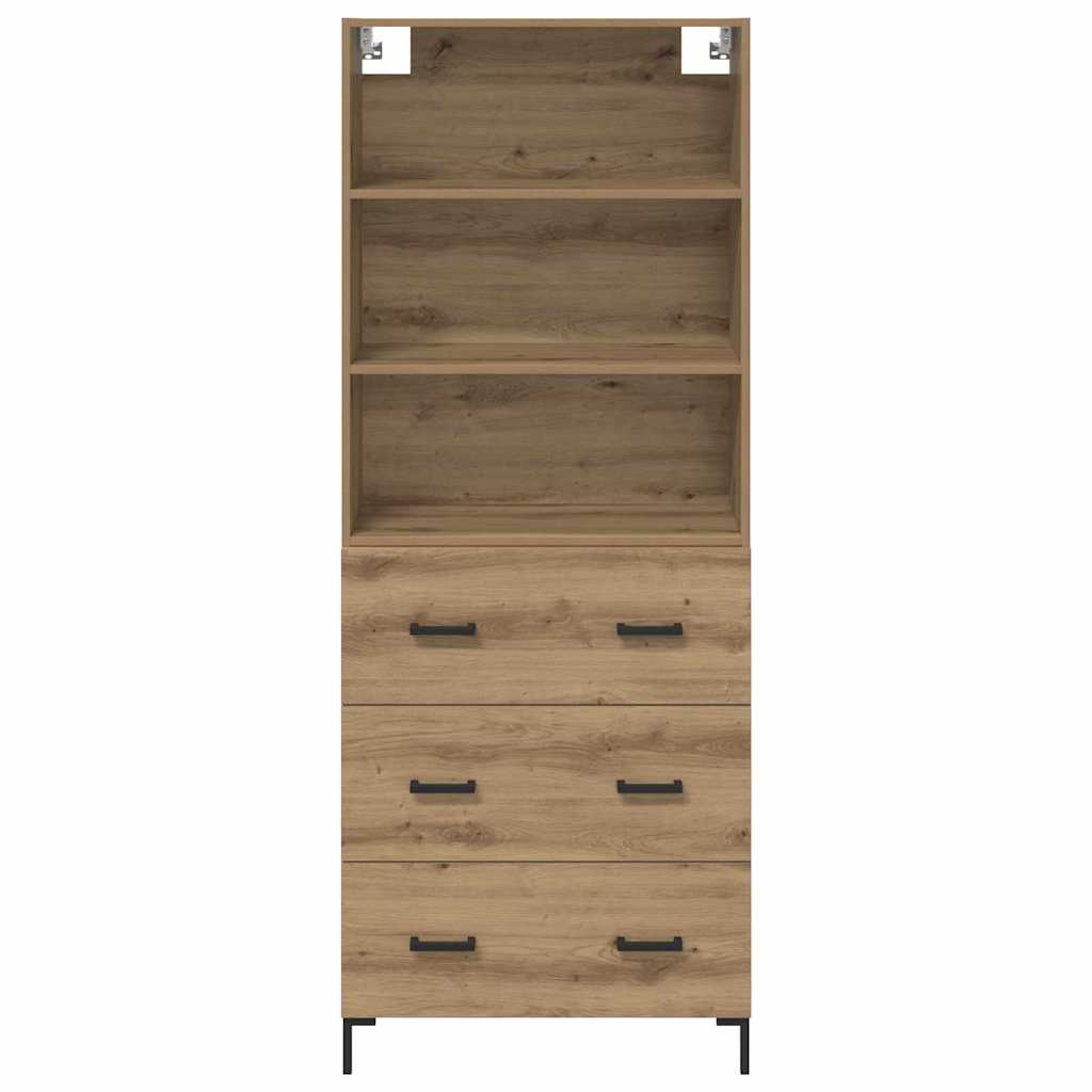 Highboard Hochglanz-Weiß 69,5x34x180 cm Holzwerkstoff