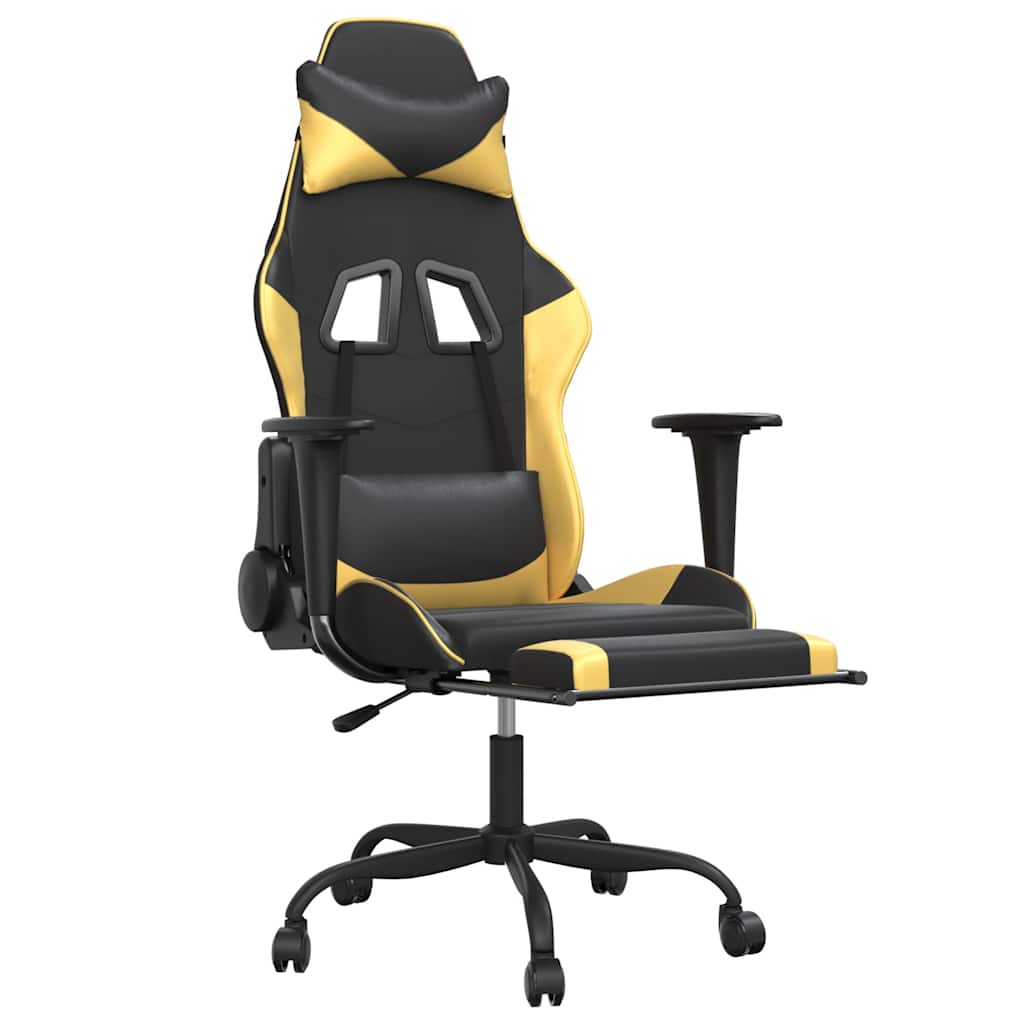 Gaming-Stuhl mit Massagefunktion Schwarz und Rot Kunstleder