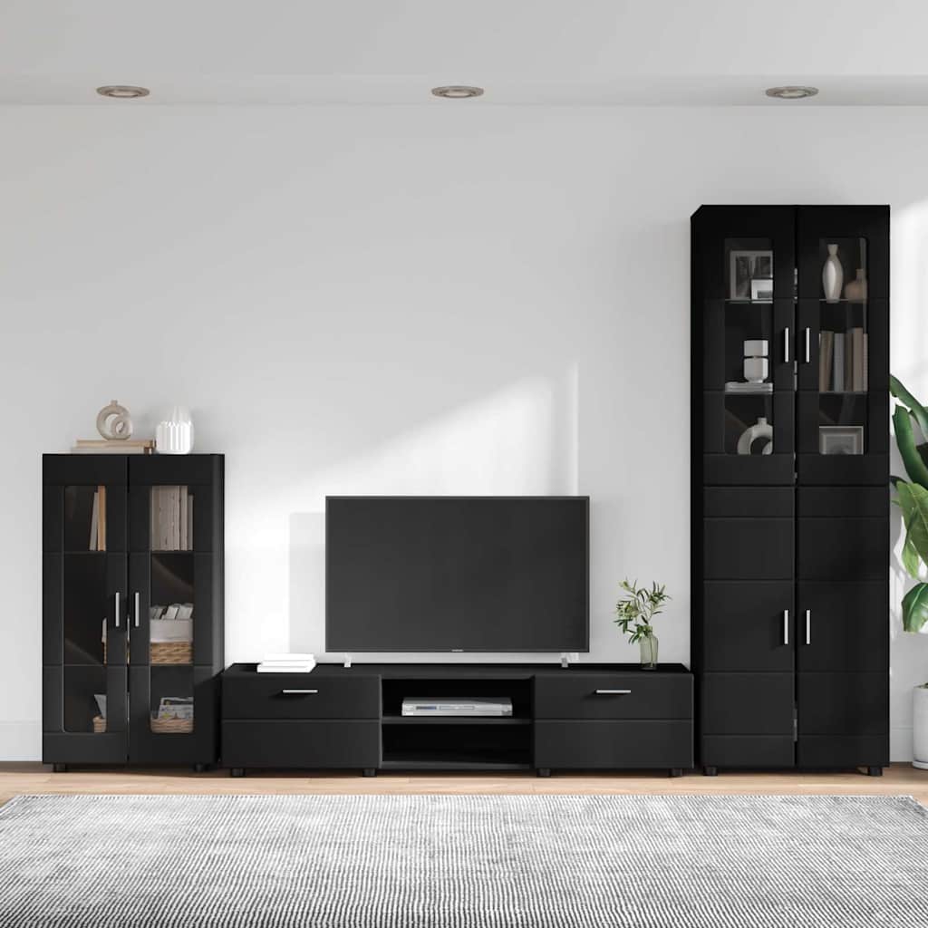 Highboard mit Regal FLORIN Weiß 60 x 35 x 182 cm Holzwerkstoff