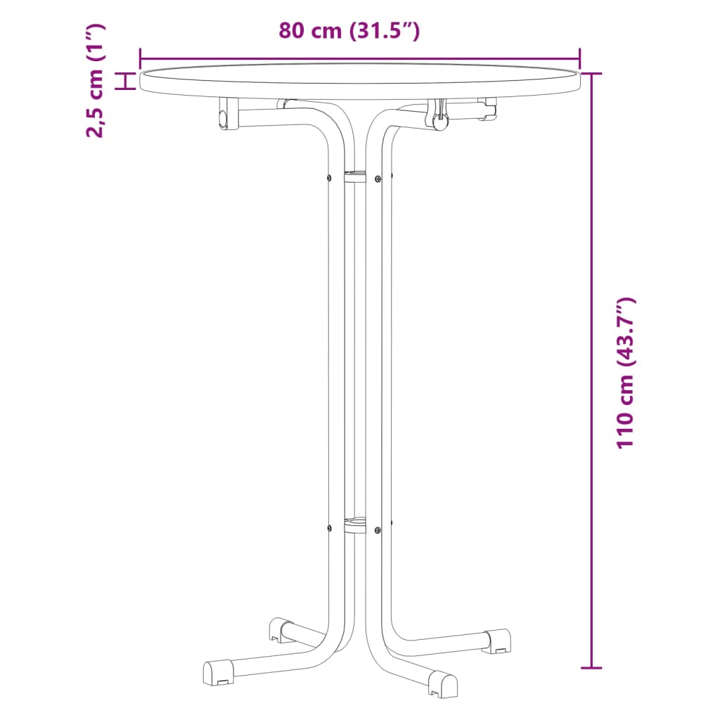 Bartisch Weiß Ø60x110 cm Holzwerkstoff und Stahl