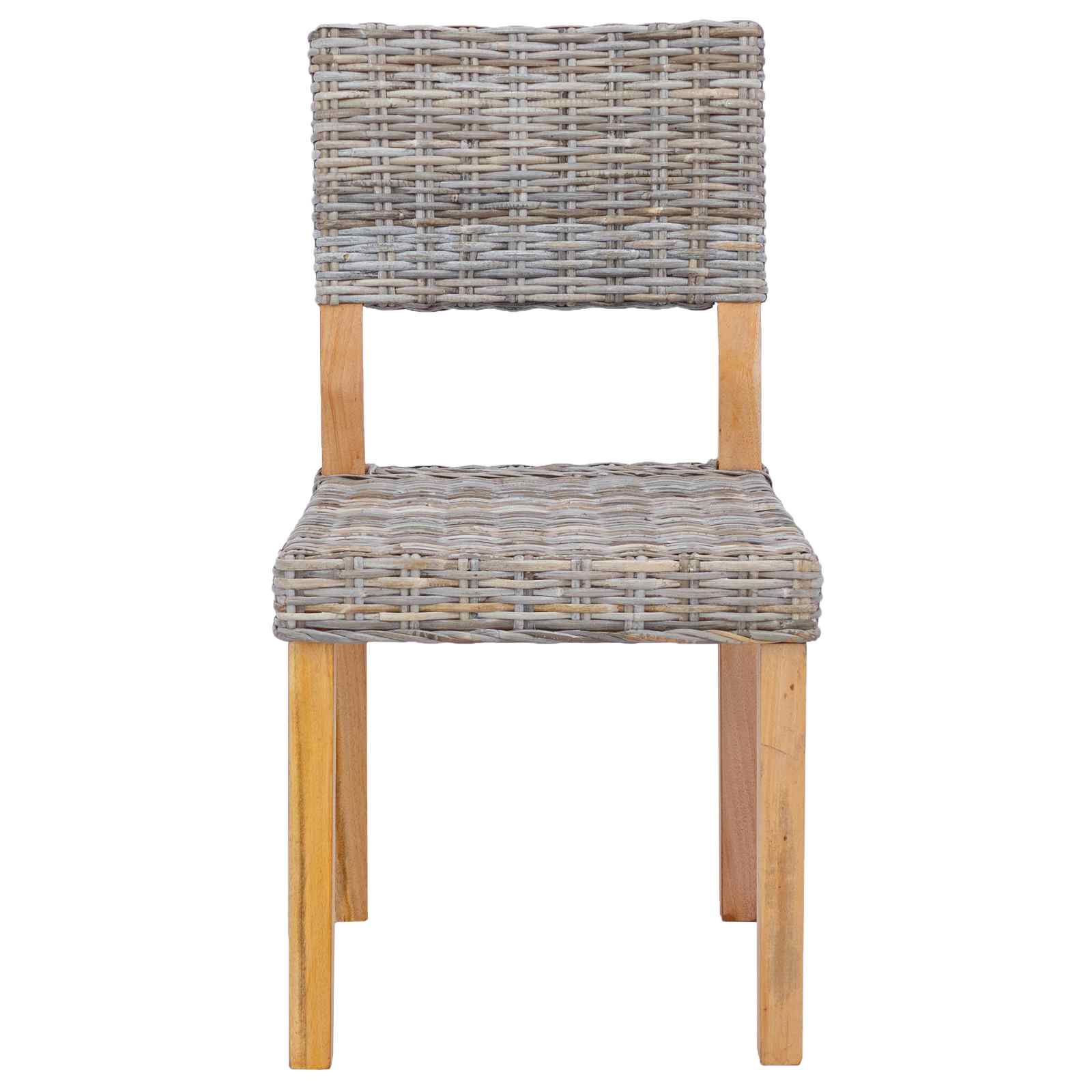 Esszimmerstuhl 2 pcs Kubu Rattan Weiß gewaschen 46 x 55 x 84 cm